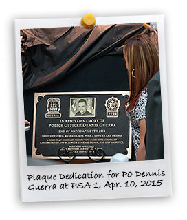 Plaque Dedication of PO Dennis Guerra at PSA 1 (4/10/2015)